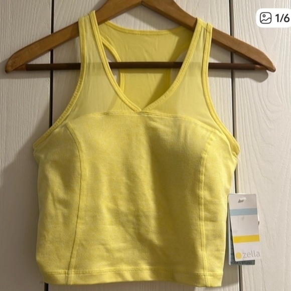 Zella Vibrant Yellow Activewear Top - Picture 1 of 6